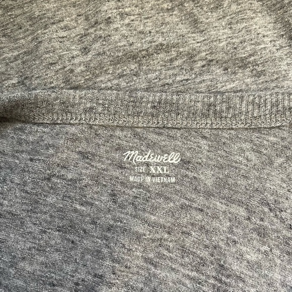 Madewell Whisper 100% Cotton Heather Gray Rib Crew Neck Tee XXlarge Women’s - Picture 9 of 11